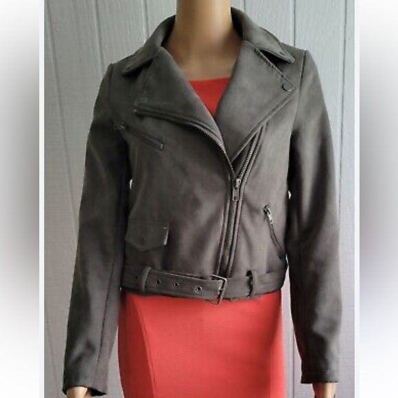 Forever 21 Moto military green jacket  size small - Picture 1 of 5